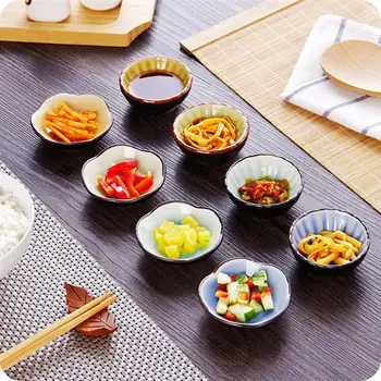 

3PCS Ceramic Ice Crack Condiment Seasoning Dipping Bowl Cute Porcelain Sauce Vinegar Dip Dish Plate For Kitchen BBQ