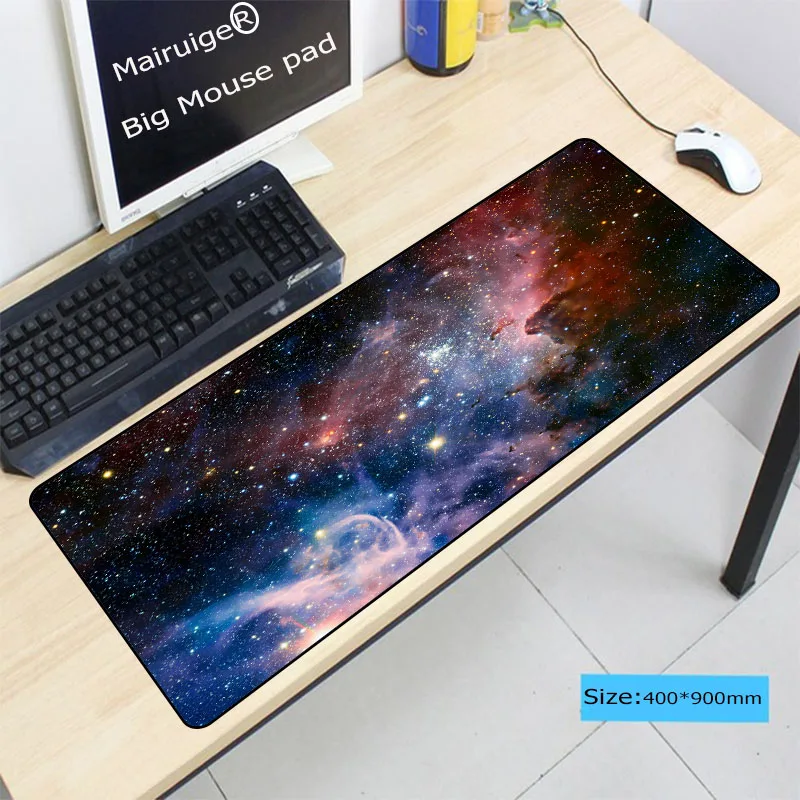 

LaumansOuter Space gamer play mats Lockedge Large Mousepad Size for 400*900*3MM Design Table Mouse Pad For CSGO LOL DOTA