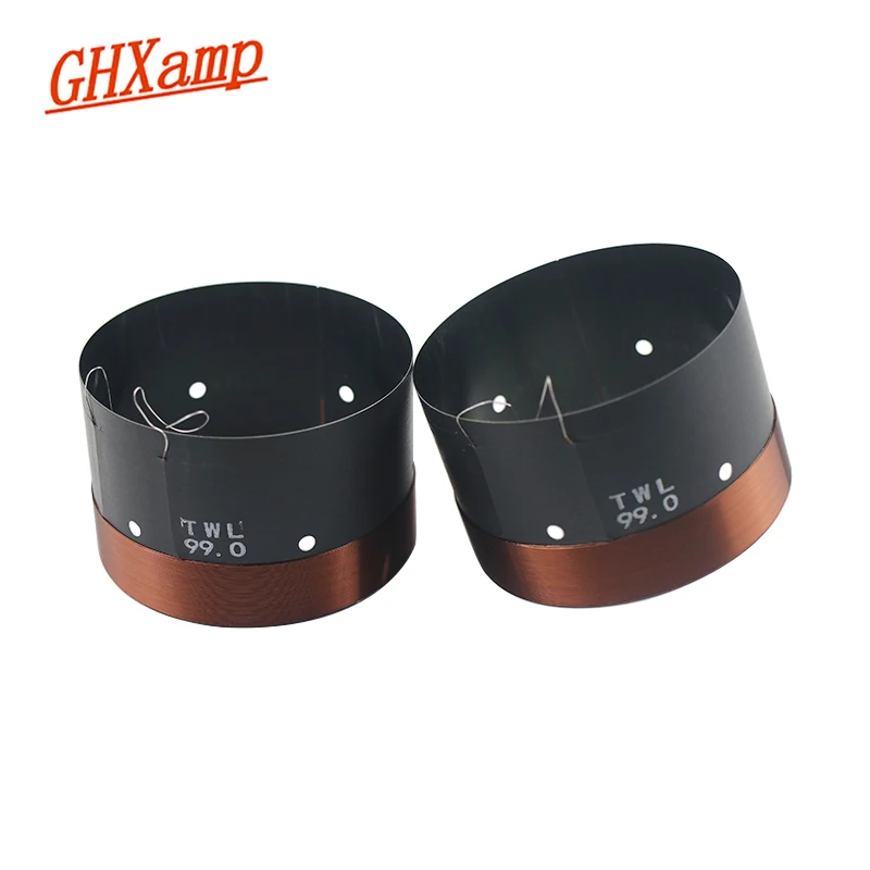 Ghxamp 2 шт 99 мм НЧ-динамик звуковая катушка 6 Ом черный алюминий круглый медный провод высокая мощность Бас Звуковая катушка для сценических динамиков