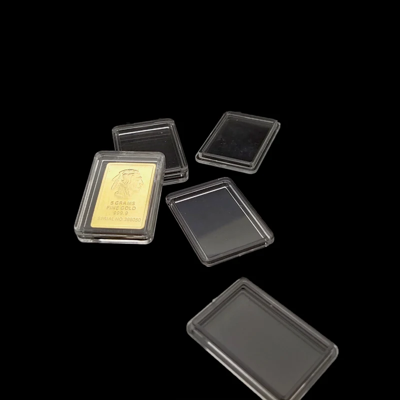 24*16*2.2mm  Clear capsule boxes for 5 grams bullion gold or silver bar case holder/ 5 gram 4
