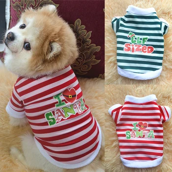 

Striped Christmas Dog Clothes Red Green Pet Clothing Hoodies Small Dogs Winter Warm Pet Clothes Puppy Cat Dogs Pets Clothing Hot