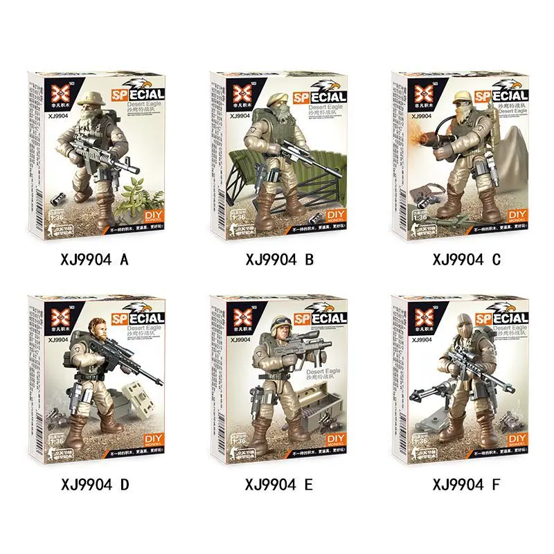 

XJ9904 Military Building Blocks Lightning SWAT Team Field Operations Doll Toy Assembled Plastic Educational Building Blocks Toy