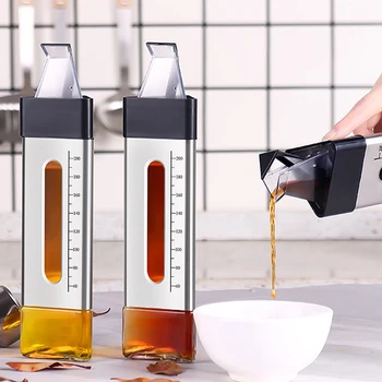 

Stainless Steel +Glass Leakproof Oil Bottle Home Soy Sauce Bottle Seasoning Bottle Oil Vinegar Pot Dispensing Cruet Container
