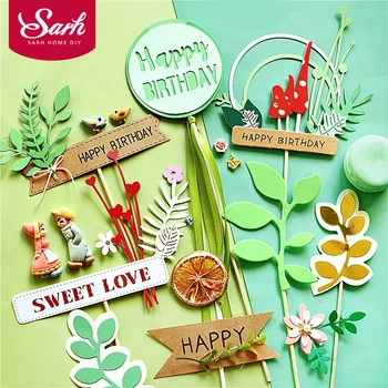

Leaves Swing Wicker Cake Topper for Birthday Party Decorations Baby Shower Bird Mold Child Dessert Baking Supplies Kid Love Gift