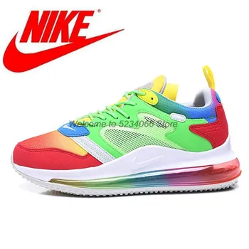 

Nike Air Max 720 OBJ pig eight leather mesh barbed full palm air cushion comfortable running shoes Women's size 36-39 rainbow