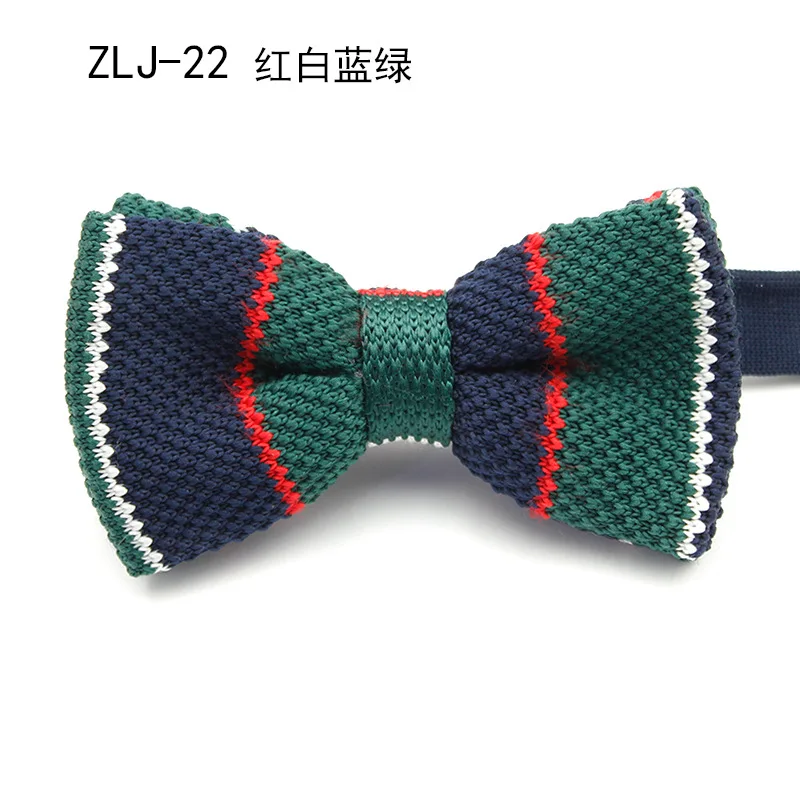 ZJL-22 Hand-made галстуком-бабочкой высокого качества Для мужчин унисекс в Корейском стиле деловой, банкетный жениха Свадебные аксессуары Подарки Классическая вязаная бабочка - Цвет: ZJL-22