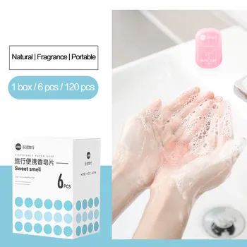 

Disposable Disinfecting Paper Soap Washing Hand Mini Soap 120 Pcs/Box Hot Style