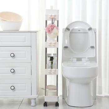 

Bathroom Small Gap Storage Rack Four-Story Kitchen Narrow Cabinet Living Room Floor Partition Frame Home Bathroom Cabinet