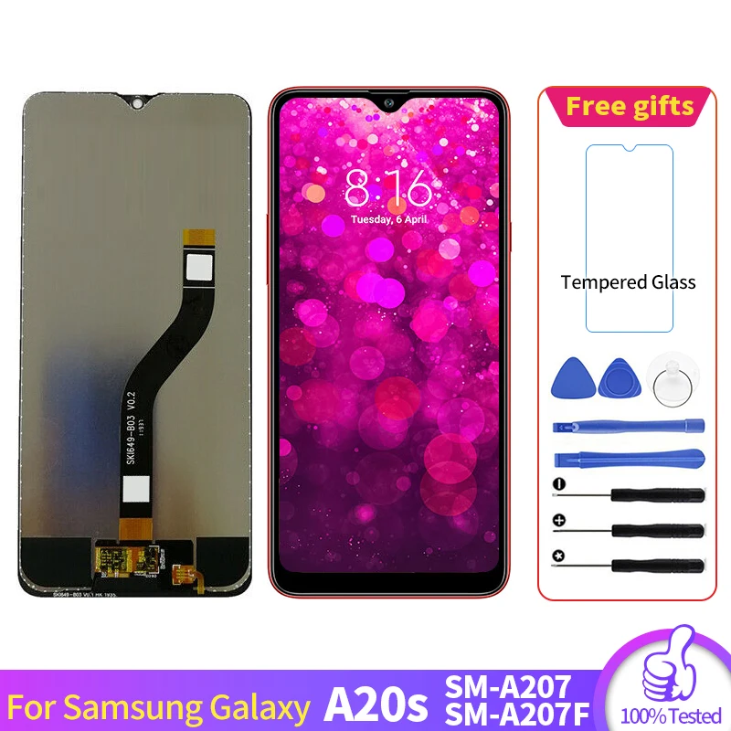 Для Samsung Galaxy A20s A207 SM A207F A207U ЖК дисплей экран дигитайзер в сборе для pantalla с