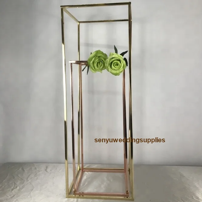 8pcs) new column gold wedding pillar flower stand walkway stand wedding decoration& event party centerpiece senyu1336