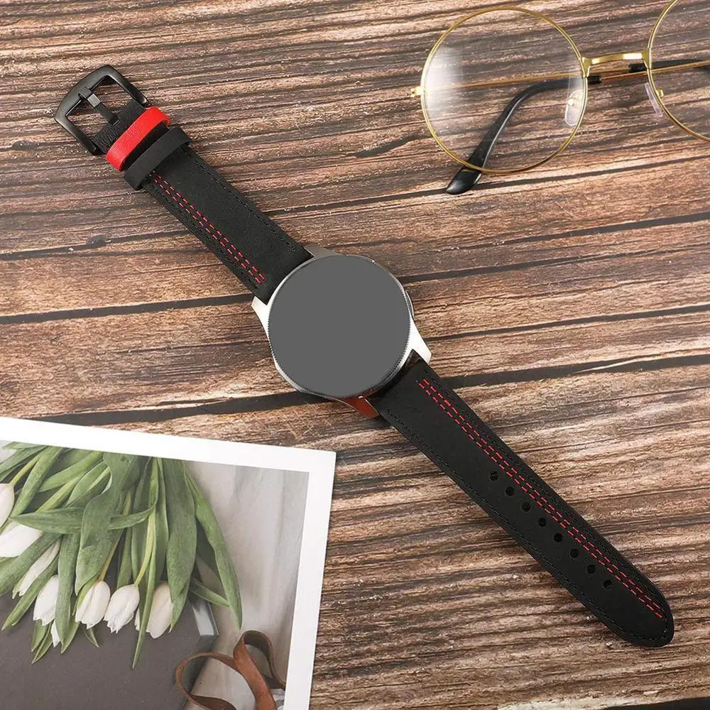Качественный ремешок для часов из натуральной кожи для samsung Galaxy Watch 42/46 мм универсальный ремешок для быстрой замены