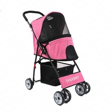 30%Pet Stroller Small Teddy Stroller Dog Out Portable Stroller Cat Stroller Light Big Space with Storage Basket Pet Supplies