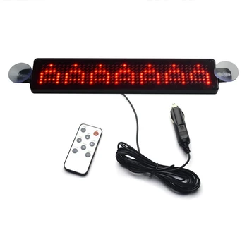 

12V Car LED Programmable Message Sign Scrolling Display Board with Remote (Red)