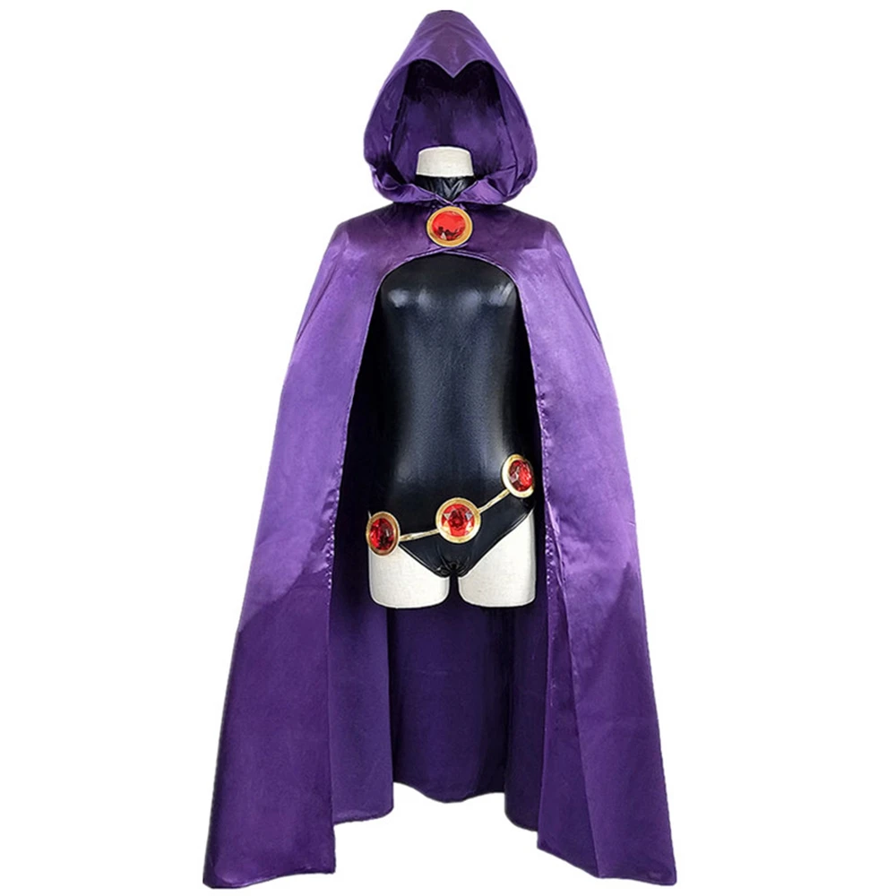 preto roxo com capuz, macacão para cosplay,