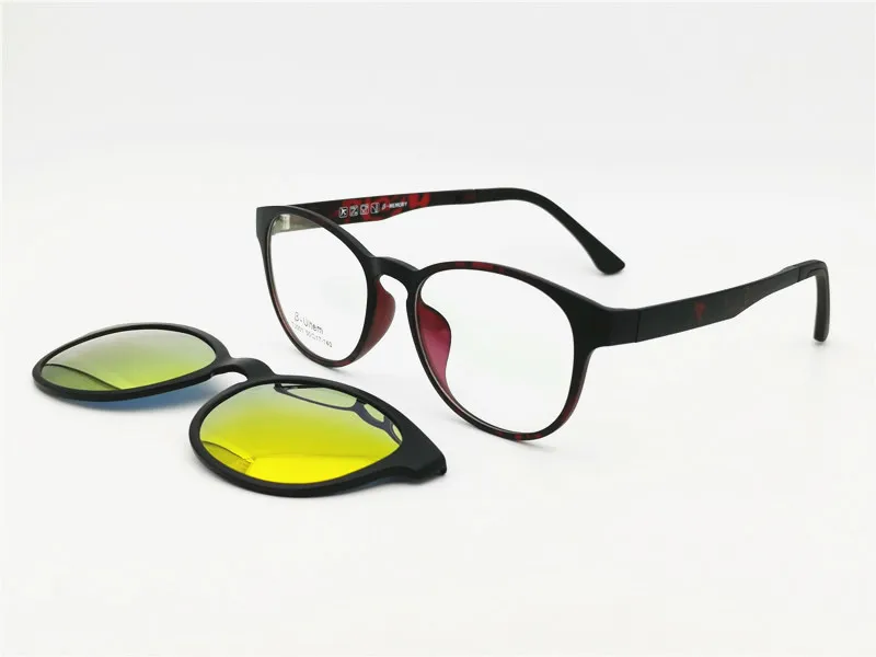 C3 tortoise-red lens Классический 001 ULTEM wayframe форма оптические очки Рамка с магнитным зажимом на поляризованных солнцезащитных очков линзы Удобный 2 в 1 очки - Цвет оправы: C3 tortoise-red lens