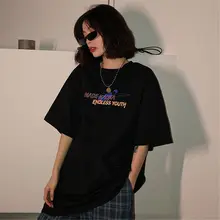 Special Offers harajuku vintage aesthetic gothic graphic punk clothes shirts clothes top Women's t-shirts korean cotton Black Oversize Tops
