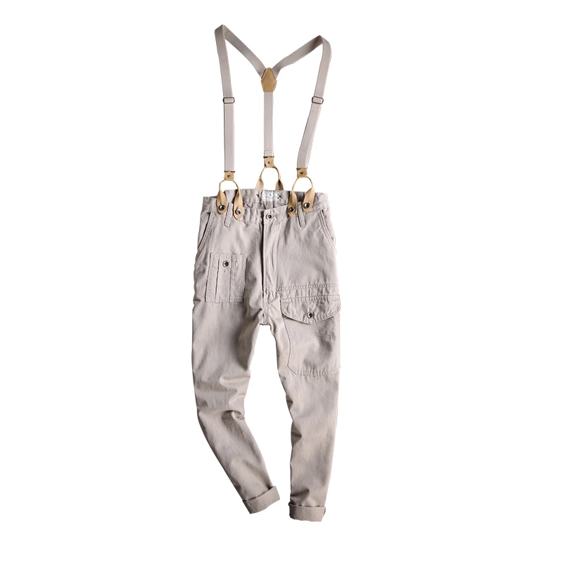 

Idopy Men`s Bib Overalls Multi Pockets Ankle Length Detachable Suspender Harem Style Jumpsuit For Young Man
