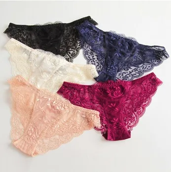 

New Style Luxury Sexy Full Lace Underwear High-End Translucent Women's Low-Rise Briefs Lingerie Panties Women