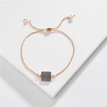 HUIDANG модные браслеты ювелирные изделия квадратный натуральный камень медная звеньевая цепь браслет