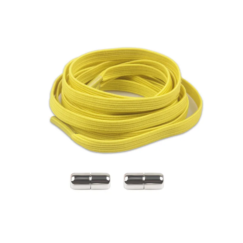 fluorescent yellow Новые круглые эластичные фиксирующие шнурки, шнурки без завязок, специальные креативные кроссовки унисекс для детей и взрослых, женская и мужская обувь, шнурки - Цвет: fluorescent yellow