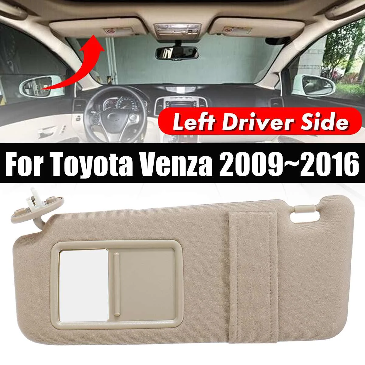 

Car Ivory Left Side Sun Visor Sunvisor Sunshade Sun Shield Visors Windscreen For Toyota Venza 2009~2016