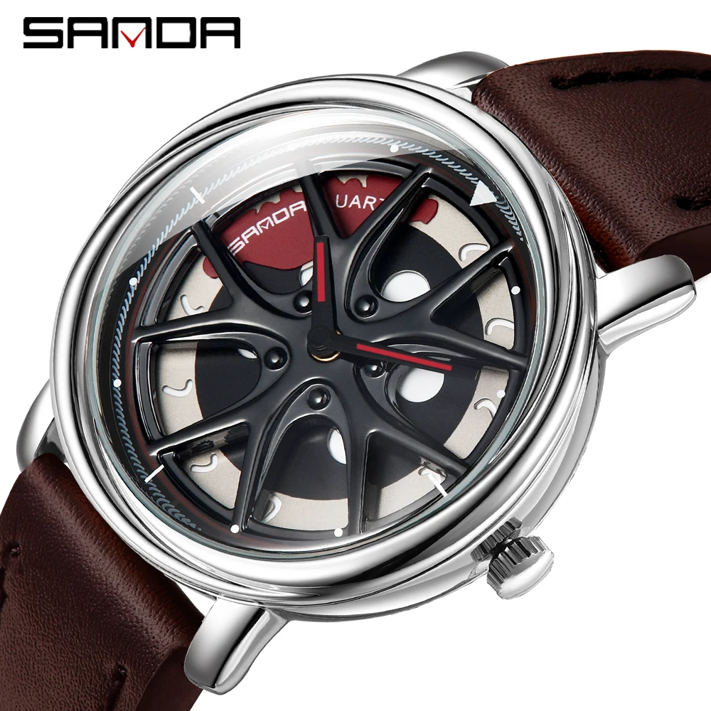 Sleek Black Waterproof Stainless Steel Skeleton Dial Men's Wristwatch