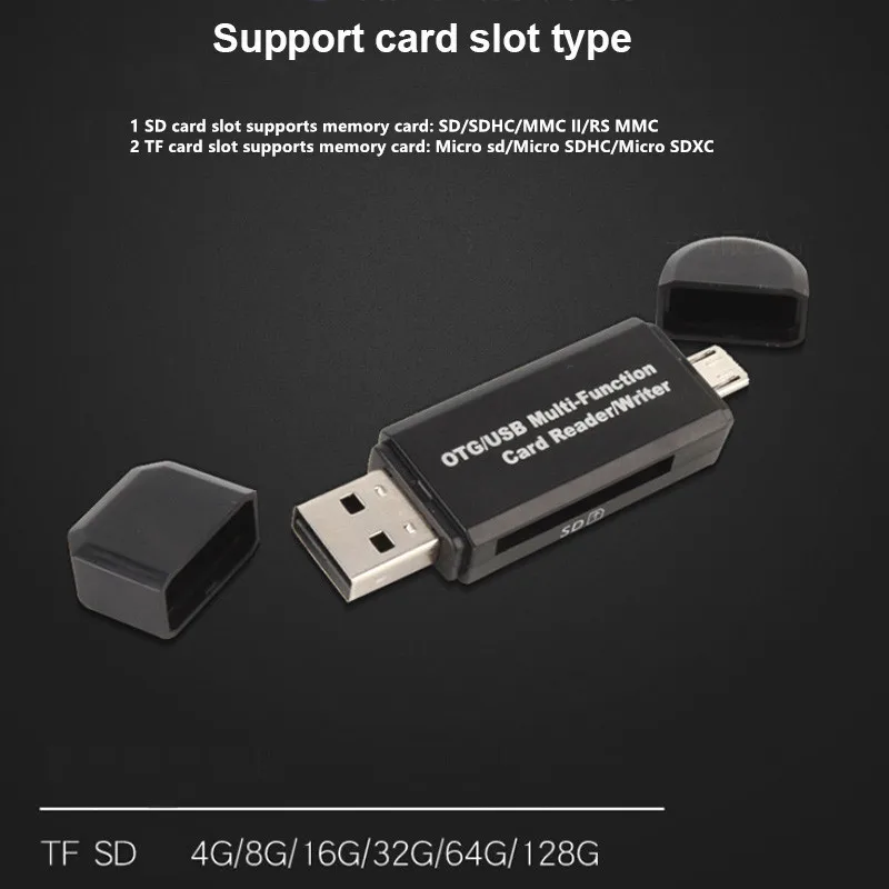 2 в 1 USB, для карты памяти считыватель Micro USB OTG к USB 2,0 карта адаптер SD/Micro SD TF кард-ридер для Android телефон планшетный ПК