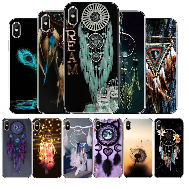 Чехол для телефона dream cather feathers iPhone 11 прозрачные Роскошные мягкие силиконовые