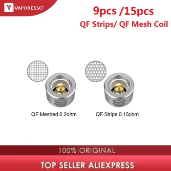 

9/15pcs Original Vaporesso QF Strips 0.15ohm/ QF Meshed 0.2ohm Vape Coil For SKRR Atomizer / LUXE S & NRG series Tank / Gen Kit