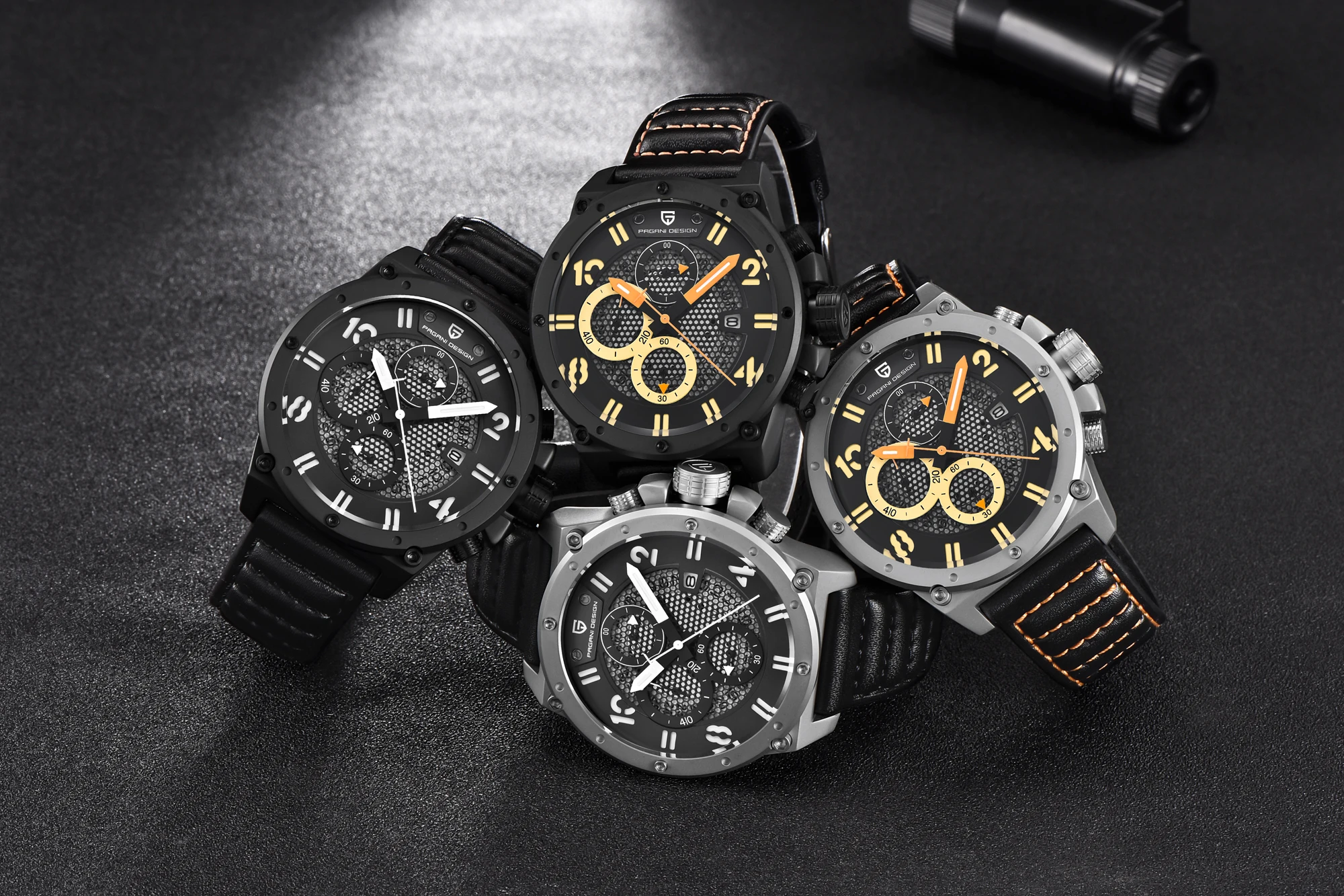 PAGANI Топ люксовый бренд водонепроницаемые военные спортивные часы с хронографом мужские кожаные кварцевые часы Relogio Masculino