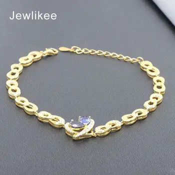 

Jewlikee 14K Gold Plated 925 Sterling Silver Cubic Zirconia Fashion Bracelet| Birthstone Bracelet