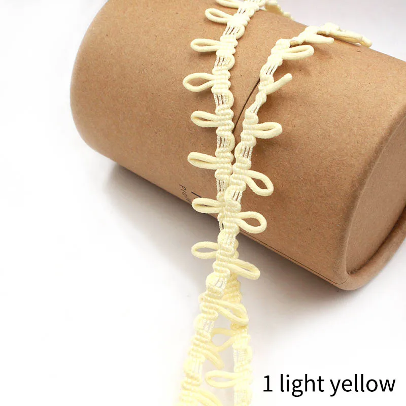 1 light yellow Сделай Сам, ручная работа, петли для пуговиц, кружево, обрезка, многоцветная эластичная кружевная лента, 25 ярдов, швейные изделия, Ширина 1,5 см, аксессуары для одежды - Цвет: 1 light yellow