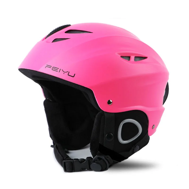 Лыжный шлем для мужчин и женщин интегрированный литой скейтборд лыжный шлем для взрослых Зимний дышащий Теплый Сноуборд шлем для езды на снегоходе - Цвет: Pink