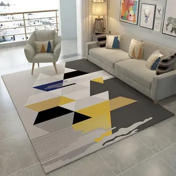 

Nordic Style Large Carpet for Living Room Bedroom Rug Rectangular Washable Anti-slip Area Rugs Floor Mat 120x160cm/ 140x200cm