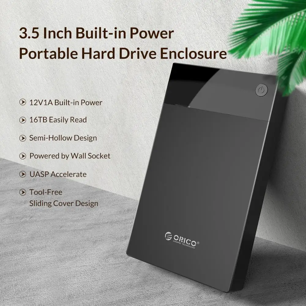 ORICO 3,5 чехол для жесткого диска с питанием 12 в портативный жесткий диск SATA для USB3.0 поддержка 16 ТБ 3,5 ''HDD SSD UASP для PC tv PS4