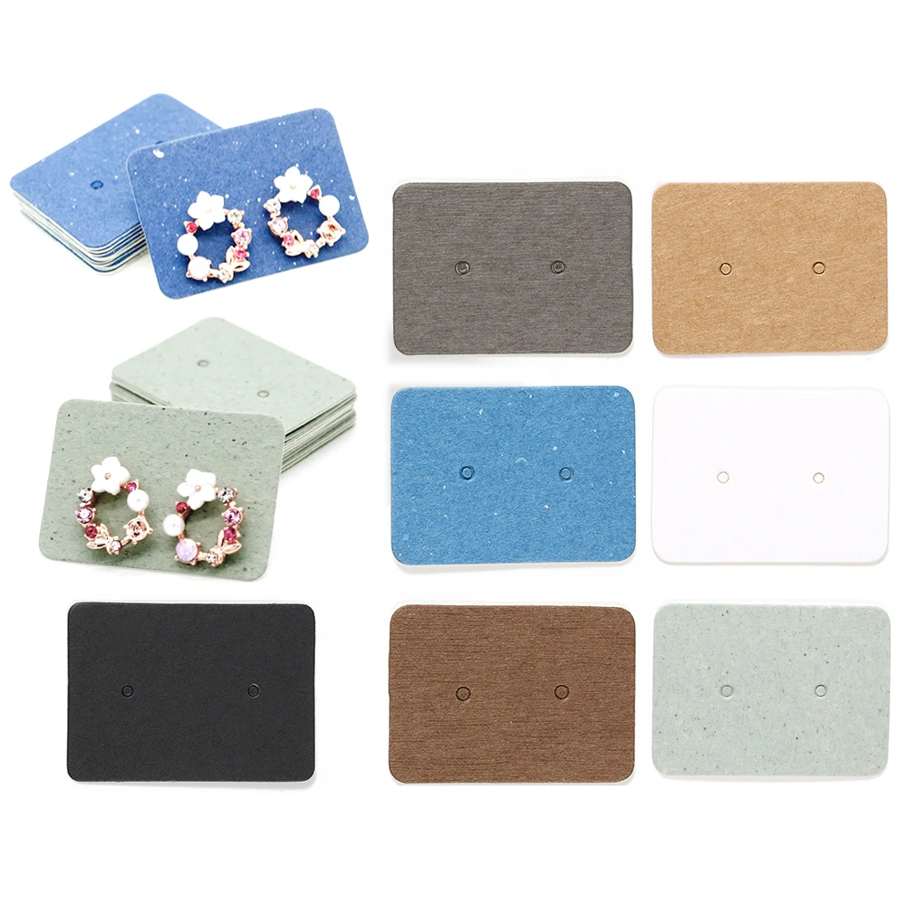 50pcs/lot 2.5x3.5cm Stud Earring Paper Card Thick Cardboard Kraft Cards for Jewelry Display Hang Price Tags Retail Packing | Украшения и