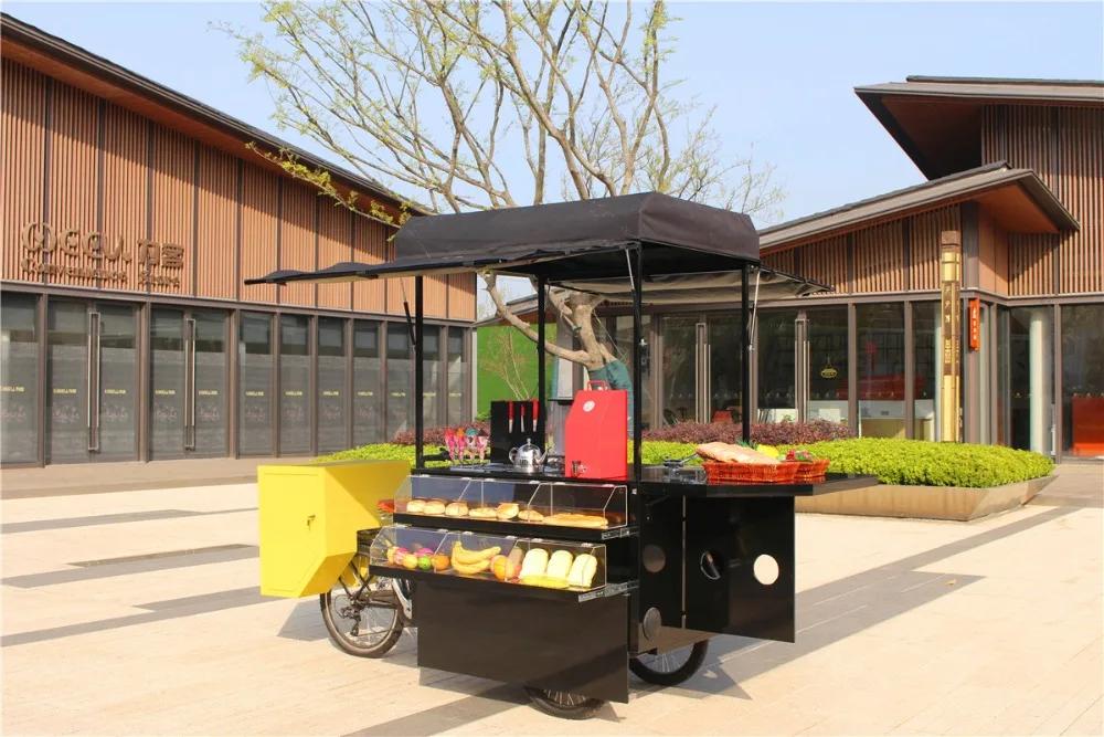 Multifunctional pedal / electric mobile food cart bike food truck trailer coffee kiosk with free shipping by sea