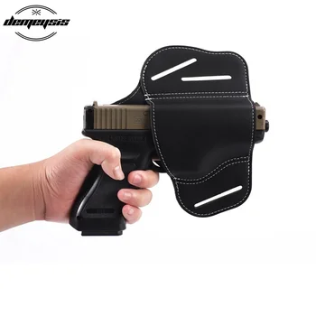 

Leather OWB Concealed Right Hand Belt Gun Holster for Glock 17 19 22 23 43 Sig Sauer P226 P229 Ruger Beretta 92 M92