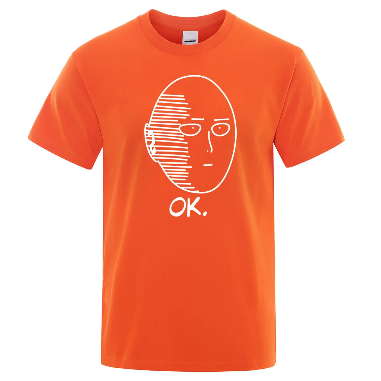 One Punch Man Saitama Sensei Мужская футболка с японским аниме хлопковая футболка Летняя Повседневная футболка с круглым вырезом Мужская Уличная Одежда Harajuku - Цвет: orange 5