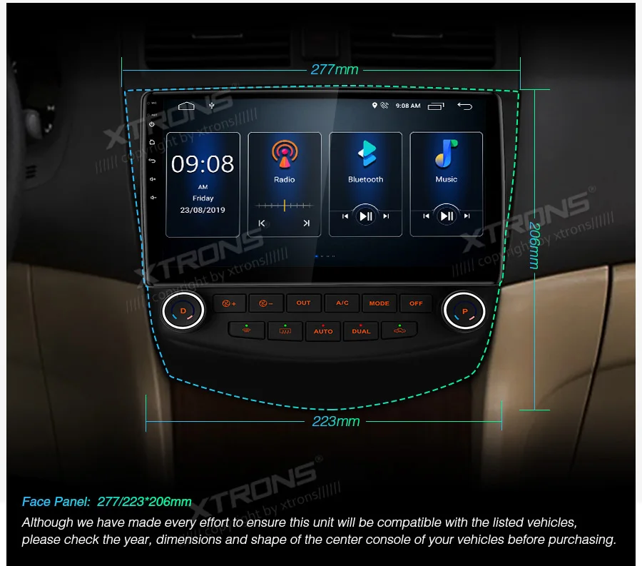 XTRONS 10,1 ''ips Android 9,0 DSP Автомобильный мультимедийный стерео радио плеер для HONDA Accord 2002-2007 VII 7 левый руль gps без DVD