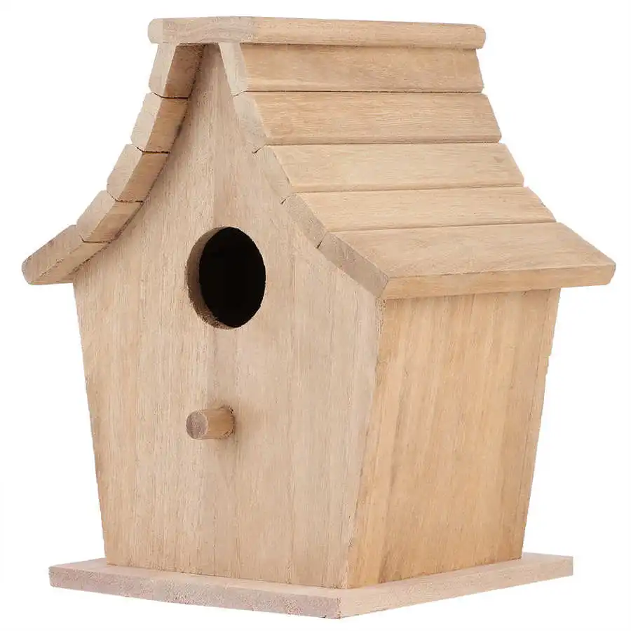 Nido de ave de madera pájaro colgante casa jaula de pájaros de madera Natural lugar de descanso Casa de pájaros al aire libre montada en la pared caja de madera