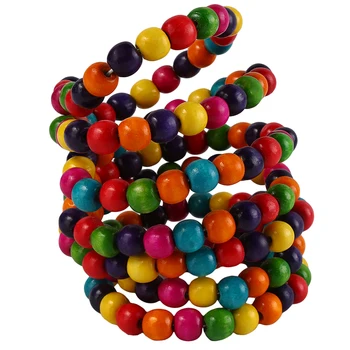 

Parrot Wooden Beads Rotating Bird Climbing Ladder Bite Toy Swing Stand Stand Pole Bird Supplies Parrot Toy