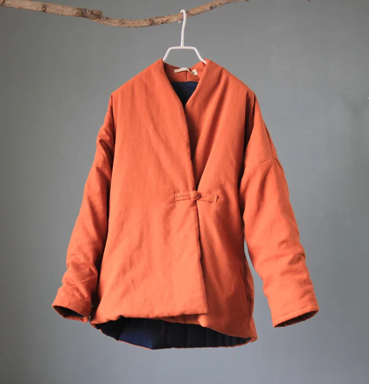 

Winter New Style Small Graceful Literature And Art Elegant Cotton-padded Clothes Linen Three-Color