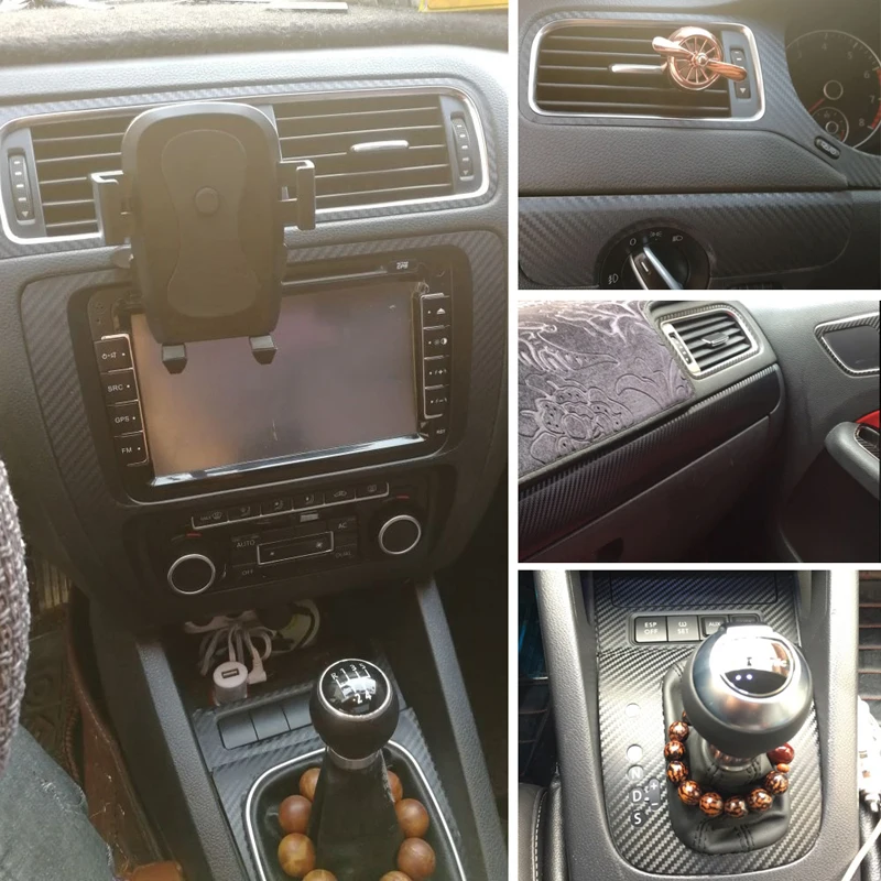 Самоклеющиеся автомобильные наклейки из углеродного волокна для Volkswagen Jetta 2005-, виниловые автомобильные наклейки и наклейки, аксессуары для стайлинга автомобилей