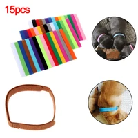 15PCS/SET Multicolor Identification ID Collars Whelp Kitten Dog Cat Velvet Practical Nylon Reusable Puppy ID Collar Pet Supplies 2