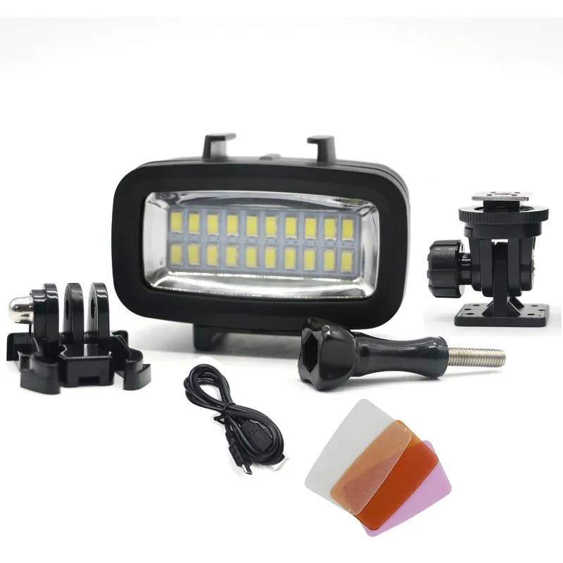 Eshowee gopro led аксессуары 40 м водонепроницаемая лампа под водой gopro светодиодная вспышка Видео заполняющая свет для SJCAM Xiaomi 700LM SL-100