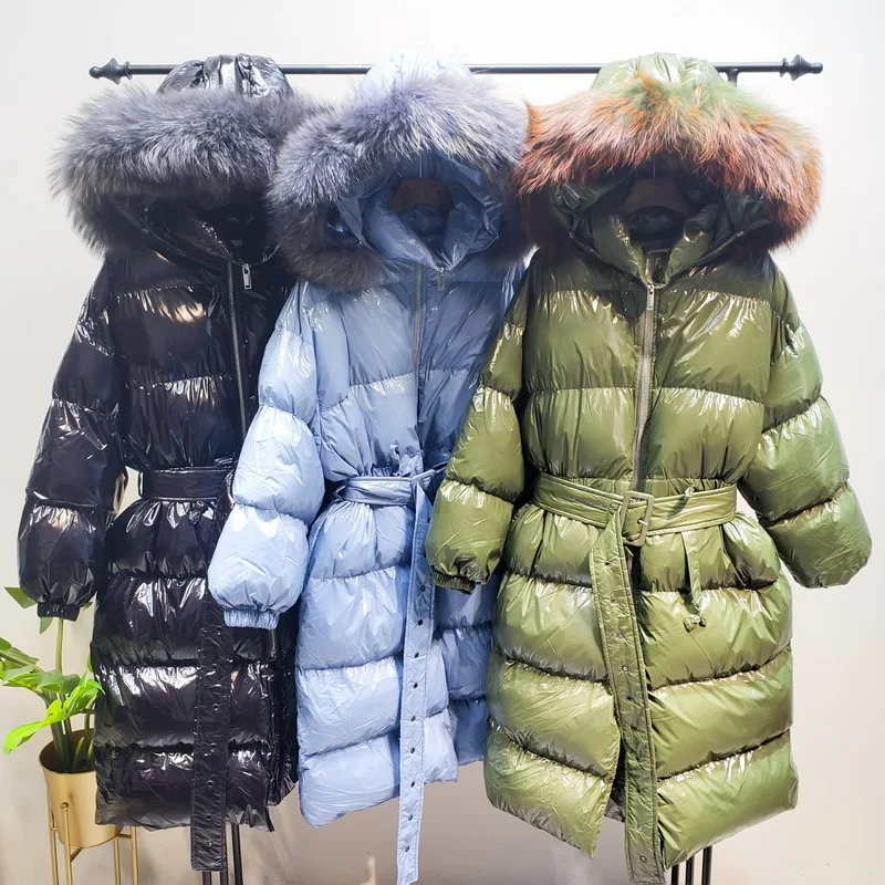 SHENGPALAE Новая модная зимняя куртка с капюшоном и меховым воротником на молнии с поясом однотонное уличное повседневное хлопковое пальто для женщин A642