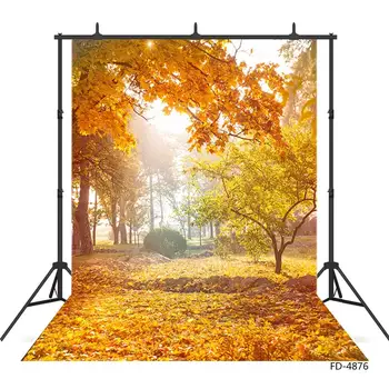 

Photo Backdrop Yellow Leaves Autumn Computer Printed Photography Background for Children Baby Portrait Scenic Photoshoot Props