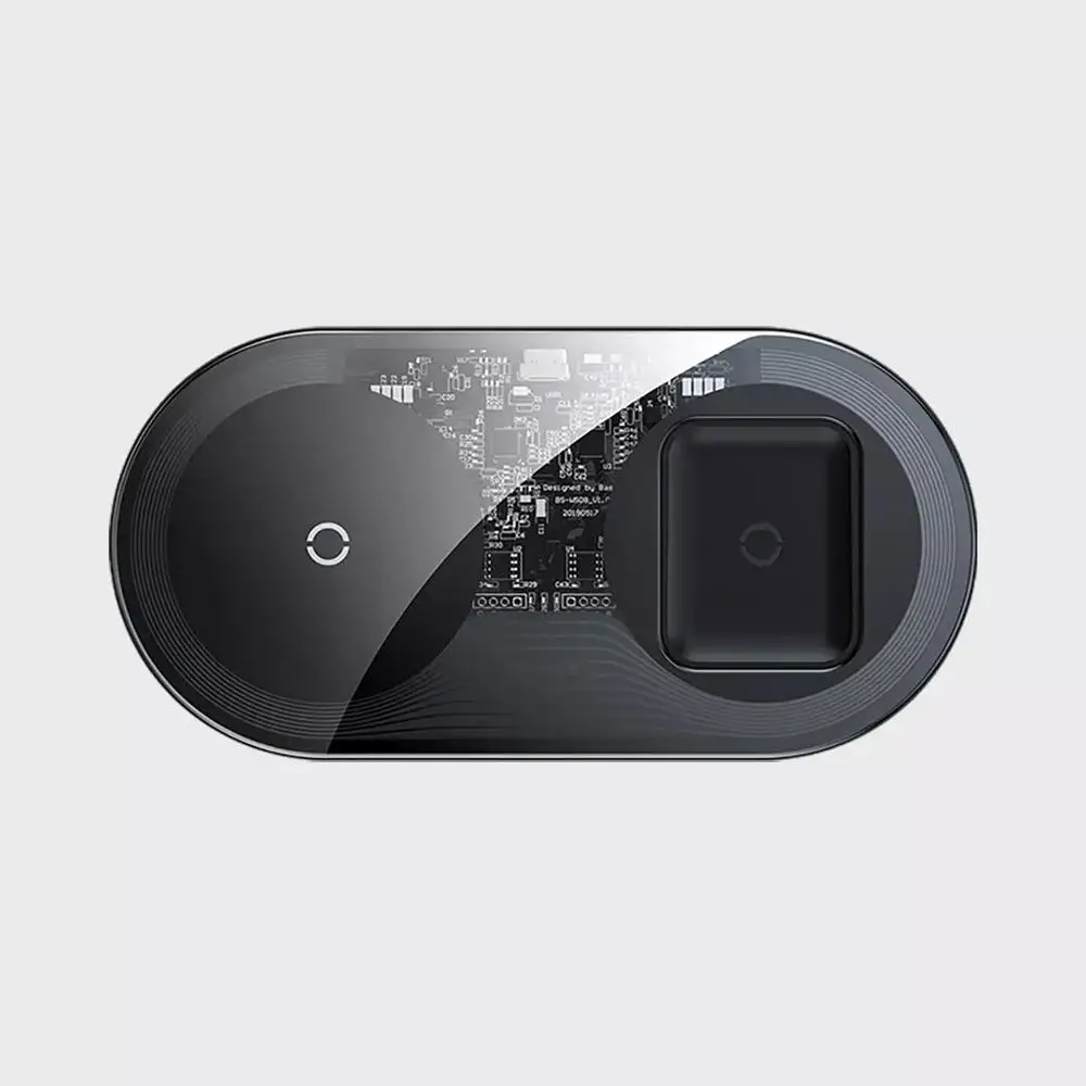 Xiaomi 2-в-1 Беспроводной Зарядное устройство 15 Вт двойной устройства быстрой зарядки интеллигентая(ый) двухканальная видеокамера с защитой Беспроводной Зарядное устройство для мобильного телефона, гарнитура