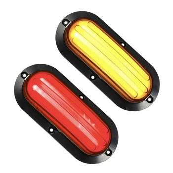 

74LEDs Two-color Light Guide Side Marker Light Turn Signal Brake Light Flashing Tail Lamp for Heavy Truck Trailer Car